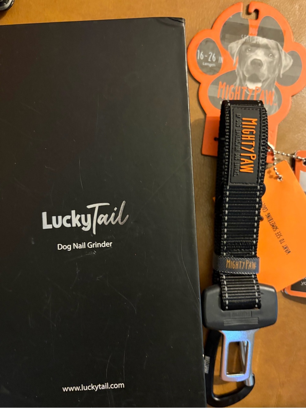NEW Lucky Tail dog nail grinder (open box) plus free mighty paw seatbelt